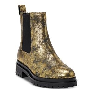 Lauren Ralph Lauren Corinne Metallic Leather Booties Sz. 6 - NWOB